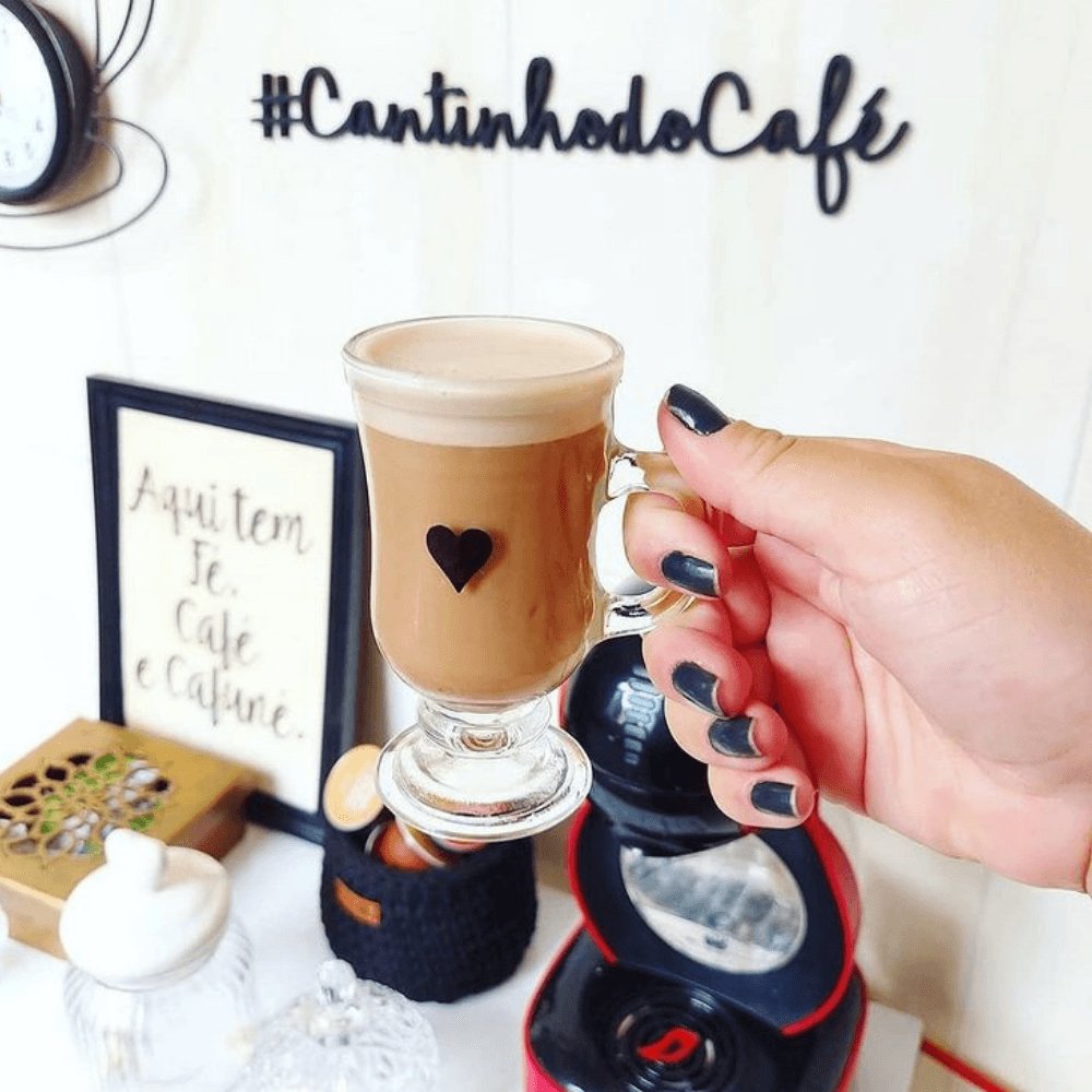 Frase Decorativa #CantinhodoCafe Mdf Preto - Ela Decora