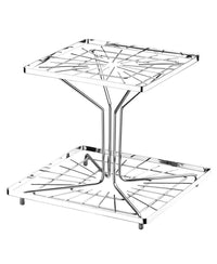 Fruteira Dupla Quadrada Cromada 31 x 31 x A28,5cm - Ela Decora