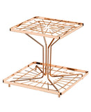 Fruteira Dupla Quadrada Rose Gold 31 x 31 x A28,5cm - Ela Decora