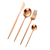 Jogo de Talheres Slim Rose Gold Inox - 4 Peças - Ela Decora