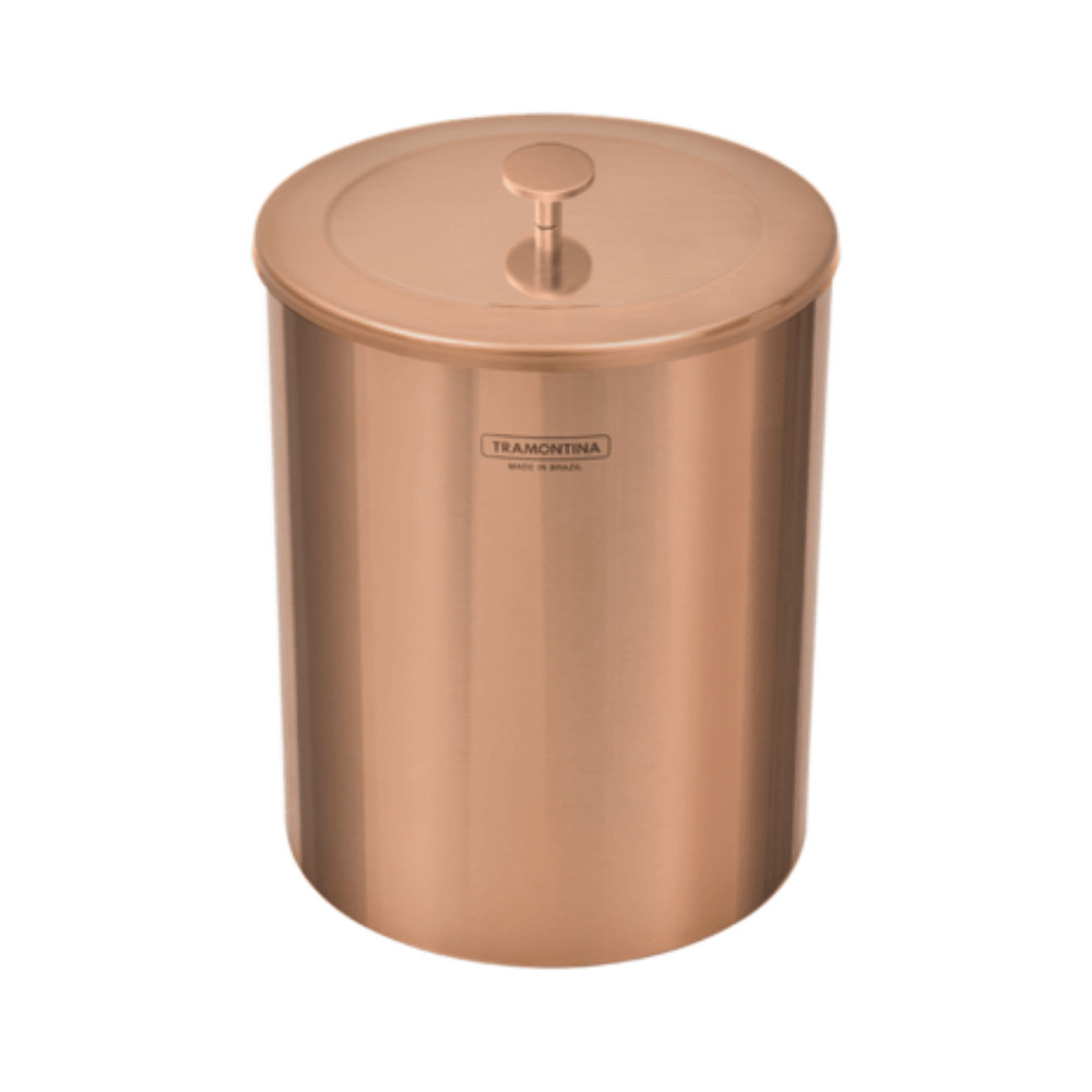 Lixeira 5 Litros Aço Inox Polido Verniz Rose Gold Luxo Tramontina - Ela Decora