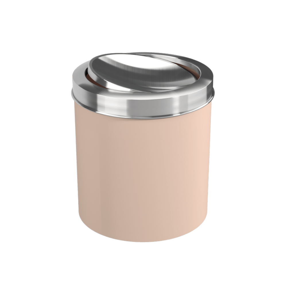 Lixeira Com Tampa Basculante Inox Rosa Blush 5,4 Litros - Ela Decora