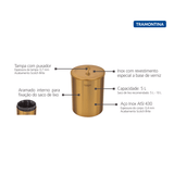 Lixeira Dourada Luxo 100% Aço Inox 5 Litros Tramontina - Ela Decora