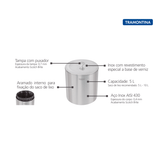 Lixeira Inox Tramontina Útil Acabamento Polido 5L Tramontina - Ela Decora