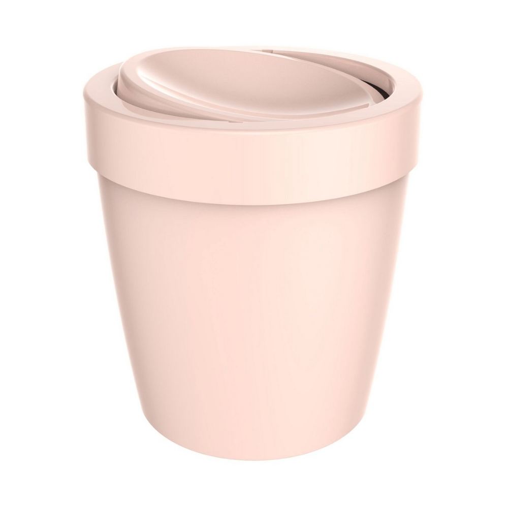 Lixeira Vitra Basculante Rosa Nude Fechado 5 Litros - Ela Decora