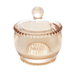 Meleira Cristal de Chumbo com Colher Pearl Âmbar 9,4cm - Ela Decora