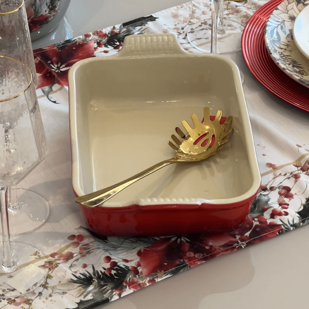 Pegador para Macarrão Positano em Aço Inox Dourado 27,5cm - Ela Decora