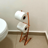 Porta Papel Higiênico Aço Piatina 2 Rolos Rose Gold