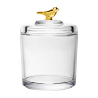 Pote com Tampa de Cristal Golden Bird 11,5cm