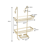 Prateleira Porta Shampoo Duplo Para Box Dourado Fosco - Ela Decora