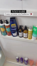 Stories de Prateleira Porta Shampoo Cubiko Preta 2 Peças